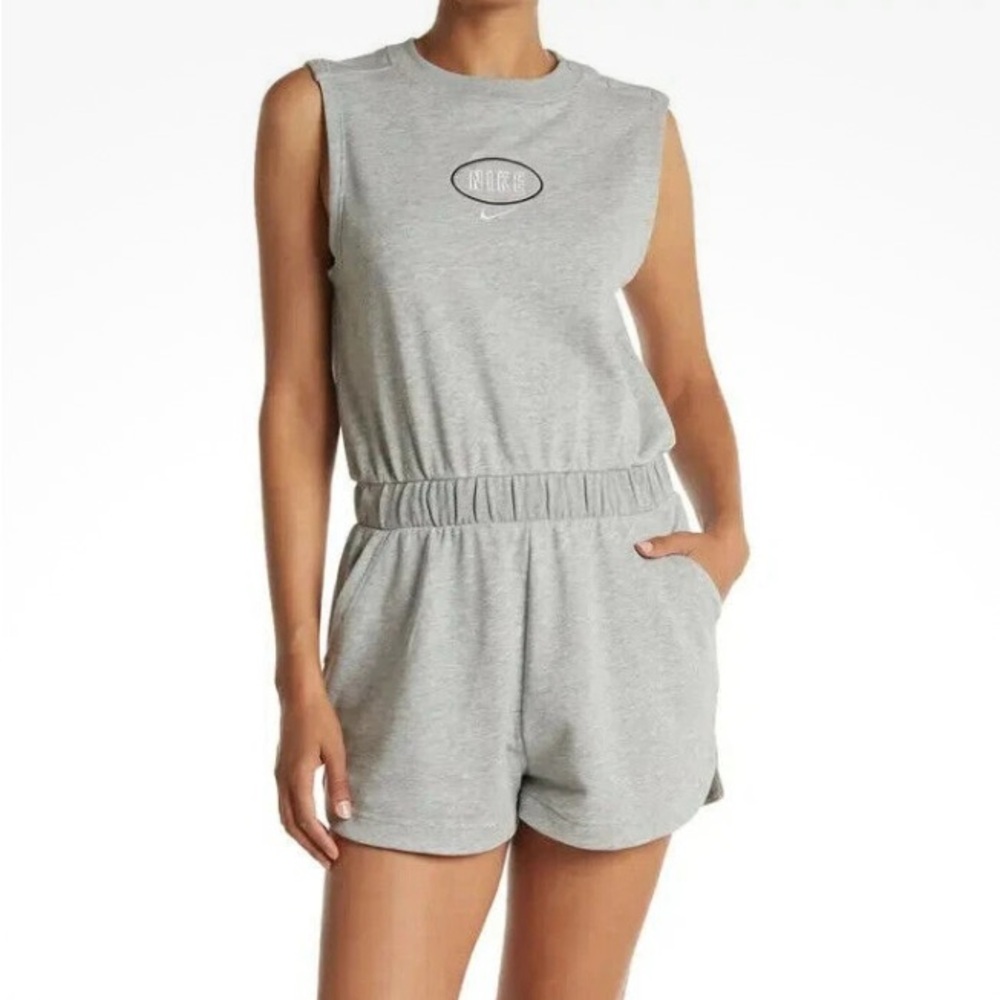 Nike Sportswear Women's Grey Heather Varsity Short Romper Med